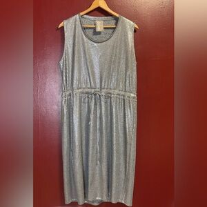 Dolan Shimmering Silver Midi Dress